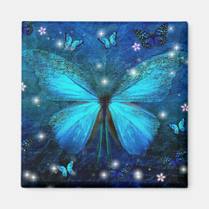 Elegant Blue Butterfly Magnet