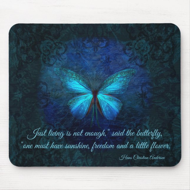 Elegant Blue Butterfly Mousepad (Vorne)