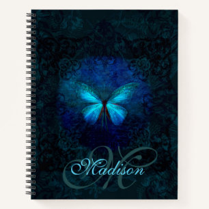 Elegant Blue Butterfly Name und ursprüngliche Vorl Notizbuch