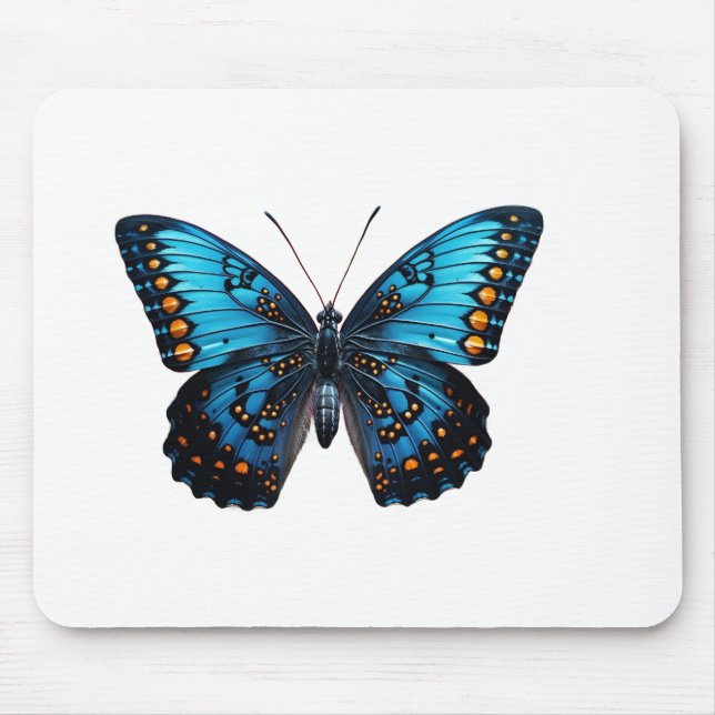 🦋 "Elegant Blue Butterfly - Nature Inspiriert Mau Mousepad (Vorne)