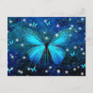 Elegant Blue Butterfly Postkarte