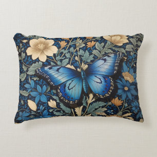 Elegant Blue Butterfly William Morris Inspiriert Dekokissen