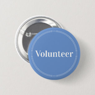 Elegant Blue Button-back Volunteer Buttons