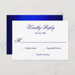Elegant Blue Calligraphy RSVP Karte