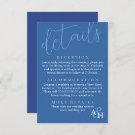 Elegant Blue Calligraphy Script Wedding RSVP Card Begleitkarte