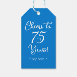 Elegant Blue Cheers zu 75 Jahren 75. Geburtstag Geschenkanhänger