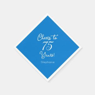 Elegant Blue Cheers zu 75 Jahren 75. Geburtstag Serviette