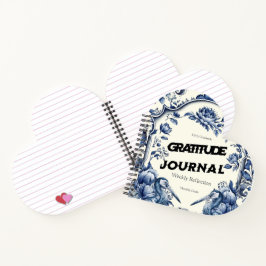 Elegant Blue Chinoiserie Dankbarkeit Journal Cover Notizbuch