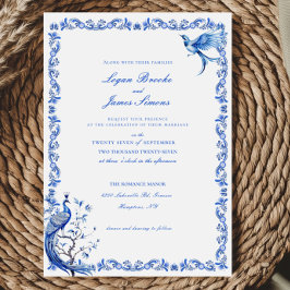 Elegant Blue Chinoiserie Einladung Hochzeit