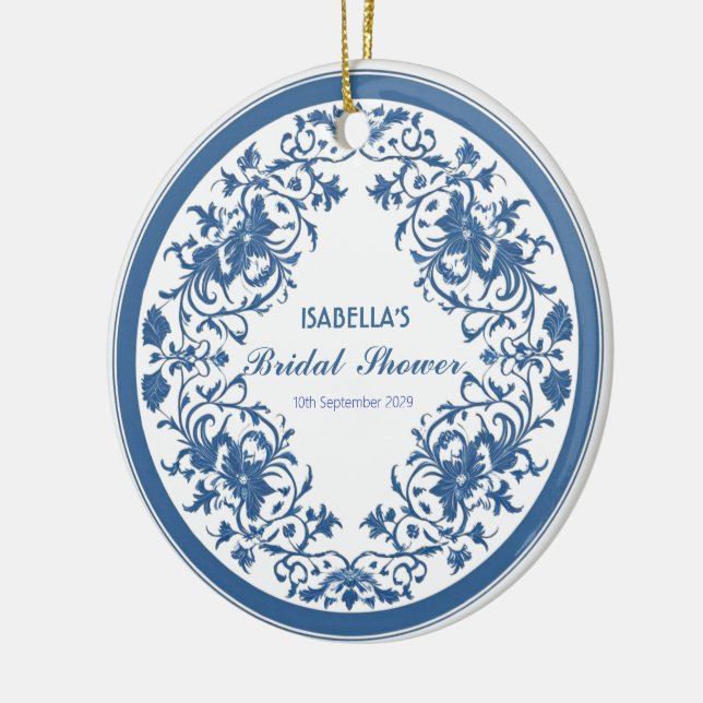 Elegant Blue Chinoiserie Viktorianisches Chinesisc Keramik Ornament (Links)