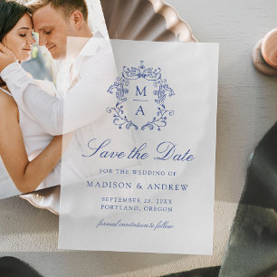 Elegant Blue Chinoiserie Wedding Save the Date