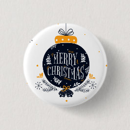 Elegant Blue Christmas Ornament | Schaltfläche But Button