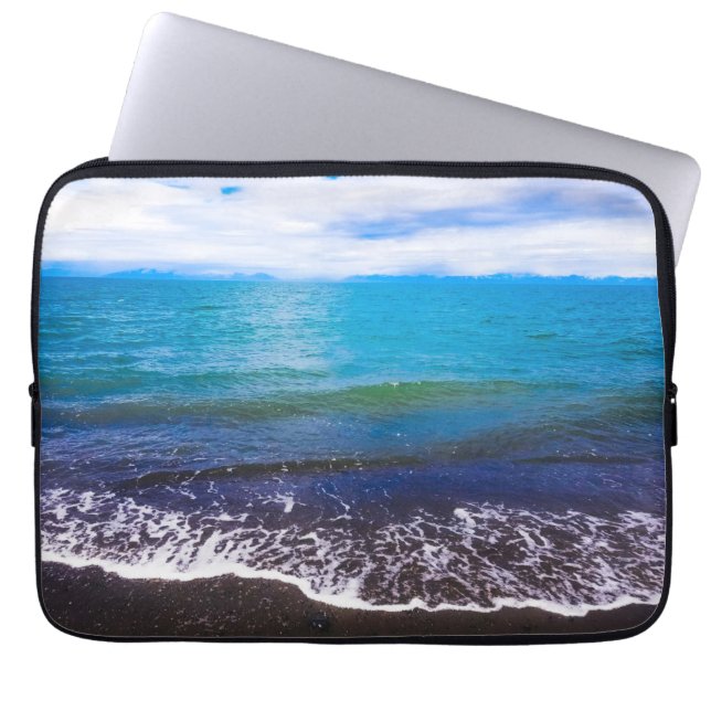 Elegant Blue Coastal Waves Computercase Laptopschutzhülle (Vorderseite)
