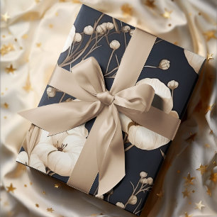 Elegant Blue Cotton Blume Earthy Geschenkpapier Set