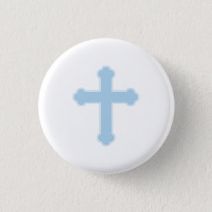 Elegant Blue Cross Button