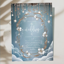Elegant Blue Crystal Drops Wedding