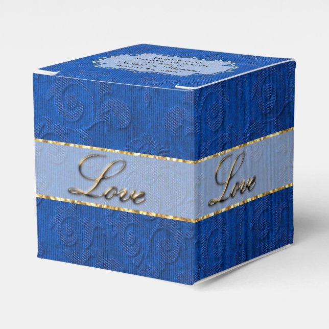 Elegant Blue Custom Wedding Fvor Geschenkboxen Geschenkschachtel (Vorderseite)