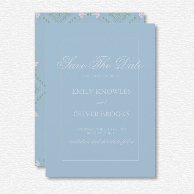 Elegant Blue Diamond Wedding Save The Date (Von Creator hochgeladen)