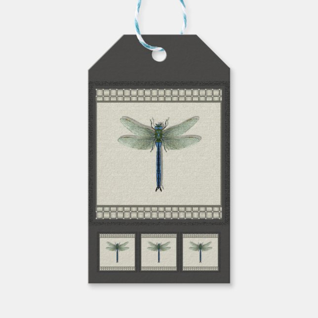Elegant Blue Dragonfly Geschenkanhänger (Vorderseite)