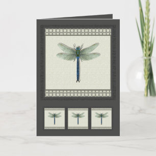 Elegant Blue Dragonfly Karte