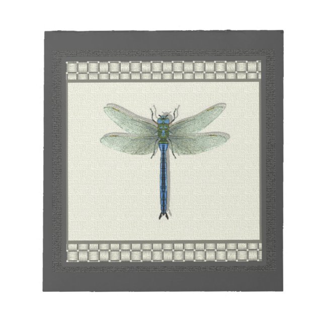 Elegant Blue Dragonfly Notizblock (Vorderseite)