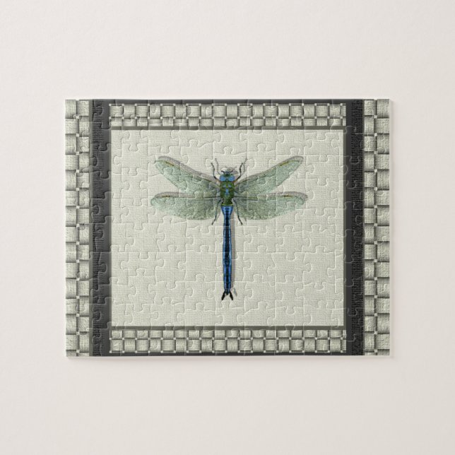 Elegant Blue Dragonfly Puzzle (Horizontal)