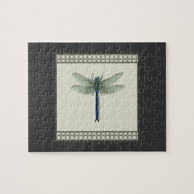 Elegant Blue Dragonfly Puzzle (Horizontal)