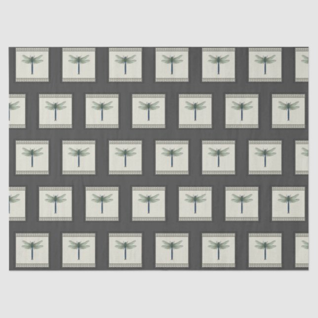 Elegant Blue Dragonfly Seidenpapier (Vorderseite)