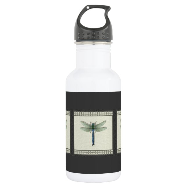 Elegant Blue Dragonfly Trinkflasche (Vorderseite)
