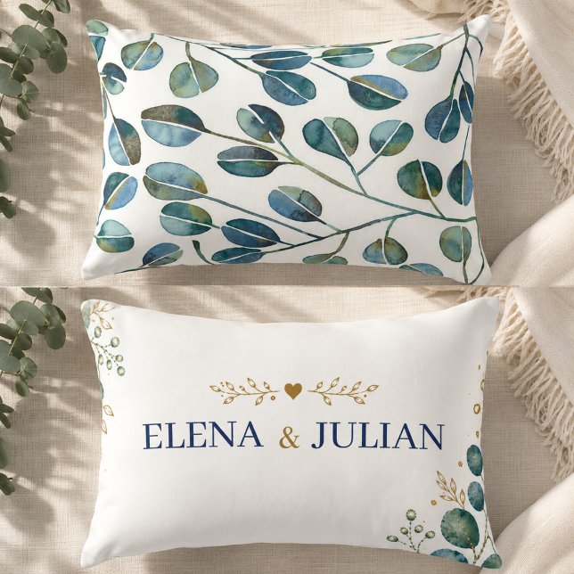 Elegant Blue Eucalyptus  Dekokissen (Von Creator hochgeladen)