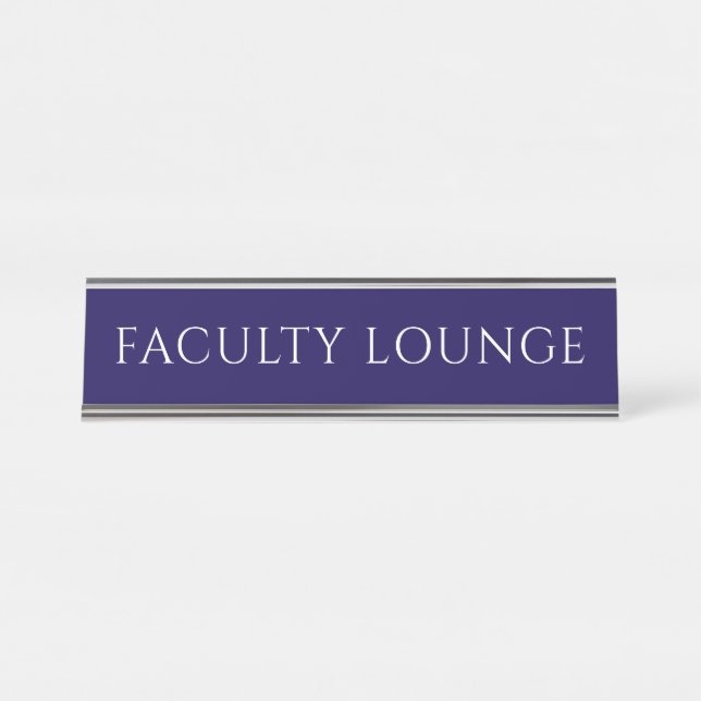 Elegant Blue Faculty Room Name Plate Schreibtischnamensplakette (Vorderseite )
