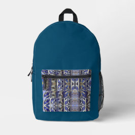 Elegant Blue Fantasy Square Blue Bedruckter Rucksack