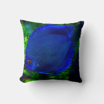 Elegant Blue Fish Throw Pillod