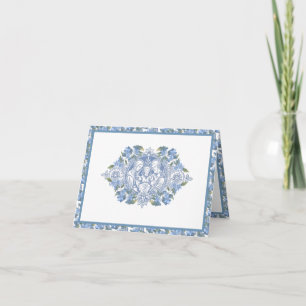 Elegant Blue Floral Religious Heilige Familie Dankeskarte