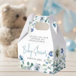 Elegant Blue Floral Spring Baby Boy Shower Geschenkschachtel