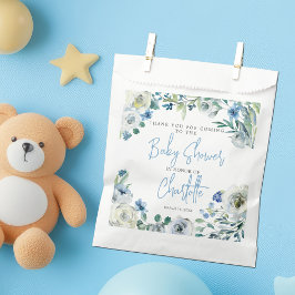 Elegant Blue Floral Spring Boy Baby Shower Geschenktütchen