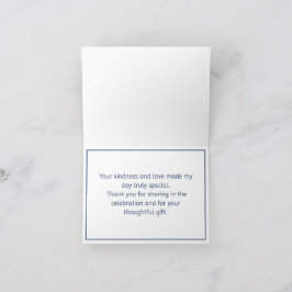 Elegant Blue Floral Thank You Card Dankeskarte