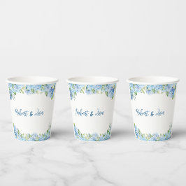 Elegant Blue Floral Wedding Pappbecher