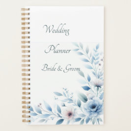 Elegant Blue Floral Wedding Planner Planer