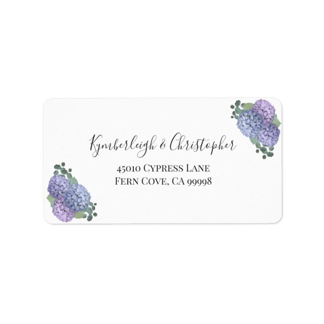 Elegant Blue Floral Wedding RSVP Rücksendeadresse Adressaufkleber (Vorne)