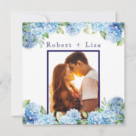 Elegant Blue Floral Wedding Save The Date