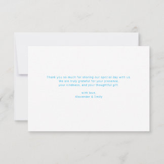 Elegant Blue Floral Wedding Thank You Card RSVP Karte