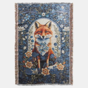 Elegant Blue Floral William Morris Inspiriert Fox Decke