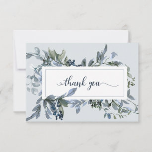 Elegant Blue Floral Wreath Beerdigung Danke