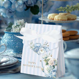 Elegant Blue Florat Vintage Teapot Gift Favor Box Geschenkschachtel