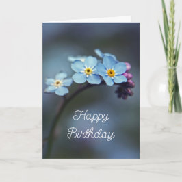 Elegant Blue Forget-me-nots Blume Happy Birthday Karte
