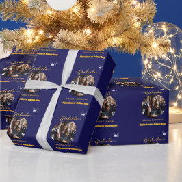 Elegant Blue Foto Spanisch Geschenkpapier