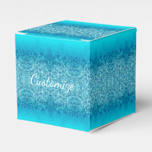 Elegant Blue Frost Sparkle Cube Favor Box Geschenkschachtel