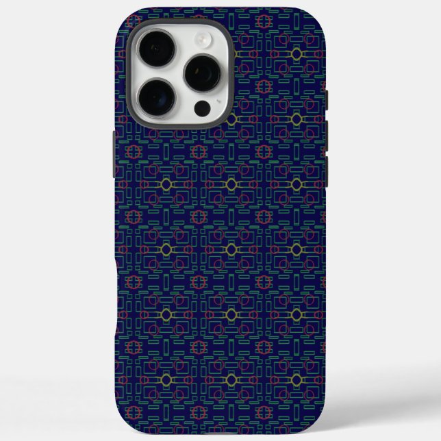 Elegant Blue Geometric Case-Mate iPhone Hülle (Rückseite)