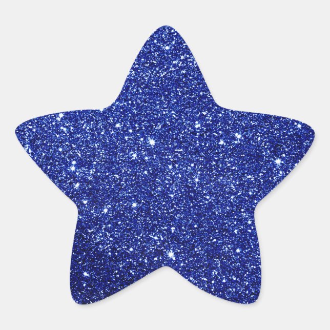 Elegant Blue Glitzer Star Sticker (Vorderseite)